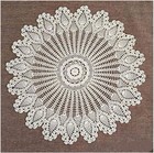 36  Vintage Hand Crochet Lace Tablecloth Round Table Cover Topper Flower Doily