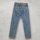 Vintage 1990s Levis 505 Denim Jeans Mens 32x30 Made In Usa Acid Wash Faded Blue