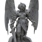 Angel Warrior Miniature   Winged Celestial Knight   Dnd Rpg Tabletop 3d Resin