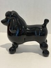 Black Ceramic Poodle Dog Coin Bank