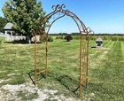 X Arbor - Climbing Flower Garden Arch - Rustic Vine Trellis Wrought Iron
