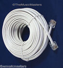White 50  Ft Telephone Modular Line Cord Phone Cable Extension Wire Rj11 Vwltw