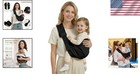Ergonomic Baby Sling Carrier In Black - Lightweight   Adjustable Toddler Support