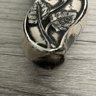 Antique Art Nouveau Hand Mirror Silver Plate Floral Repousse Vanity Small Dents