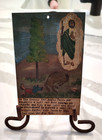 Vintage Mexican Religious Retablo  Hand Painted On Tin  Event Date 1980