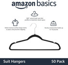 Slim Velvet Non-slip Hangers  Space Saving  Black  50-pack