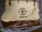 Vintage Klein Tools 5102-16 Canvas Tool Bag With Leather Bottom Made In Usa