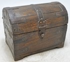 Vintage Wooden Small Half Round Top Storage Box Original Old Hand Crafted
