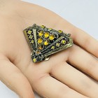Vintage Art Deco Style Dress Clip Amber Tone Rhinestones Large 2 25  Read