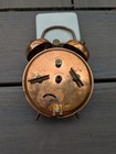 Vintage Desk Alarm Clock Germany Kienzle Double Bell 1950 s Copper 