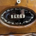 Vintage Wooden Bread Box Wood With Glass Door Holder Cottagecore