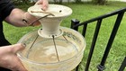 Antique 14  Beige Glass Porcelier Flush Mount Org  Ceiling Light Fixture Deco