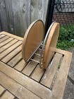 Vintage Mid Century Modern Blonde Wood And Metal Half Moon Shaped Napkin Holder