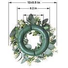 12   Artificial Eucalyptus Wreath - Green Leaf Farmhouse Decor For Door   Home