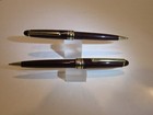 Set Of 2 Red  Gold Trim Terzetti  the 163  Ballpoint Pen-click Top lightweight
