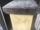 C1890 Heart Pine Newel Post Bannister Column 37    X 9    X 7    Sq Shaft Cream Color