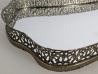 Vintage Ornate Metal   Glass Mirrored Vanity Tray W  Filigree Rim