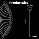 25 Pcs Floral Card Holder Picks Plastic Heart Shape Flower Card Holder Stick    