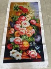 Vintage Larger Handmade Completed Finished Cross Stitch Flower 26  x 50   Decor