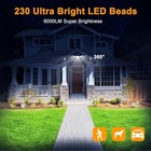 2 Pack 6000lm Solar Lights Outdoor Remote Control Solar Security Lights  Ip65