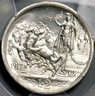 1917 Pcgs Ms 64 Italy 2 Lire Horses Chariot Key Silver Coin Pop 7 0  26042601c 