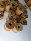 Antique  Wooden Spool Lot Stamped Sewing Vintage Corticelli Silk Dennisons Lily
