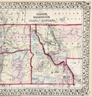 1875  Washington - Montana - Idaho - Oregon  Map  Original   13 5x10 5 