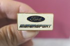 Vintage Metal   Cream   Blue Enamel Ford Motorsports Logo Badge Lapel Pin 1-1 8 
