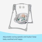 Graco Slim Spaces Compact Baby Swing Portable Height Adjust Reign Toybar