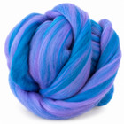 Blue   Lavender Merino Wool Roving  Hand Blended Wool Top For Spinning   Felting