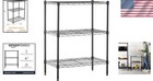 Adjustable Steel Wire Shelving Rack 3 Tier Heavy Duty Black Storage Organizer