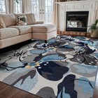 Contemporary Large Floral Area Rug  Non Slip Carpet For Living Room Bedroom K   