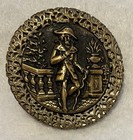 Super Antique Brass metal Button W fops Gentleman On A Balcony 1-7 16 