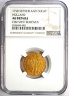 1758 Gold Netherlands Holland Gold Ducat Coin 1d - Certified Ngc Au Details