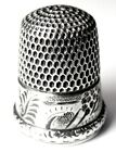 Antique Simons Bros  Sterling Silver Thimble     landscape    Scene  C1880s