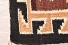 Antique Navajo Rug Textile Native American Indian Feathers 42x33 Vtg Weaving