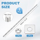 1set M8x400mm Fully Threaded Rod 304 Stainless Steel Rod With Nut Square Washer