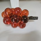 Vintage Mid Century Modern Lucite Grapes 14 Ct Orange Red Mgm