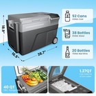 40 Quart 12v Car Fridge With Ice Maker  Dual Voltage Portable Freezer For Travel