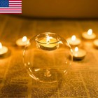 Portable Glass Candle Light Holder Wedding Party Home Decor Crystal Candlestick