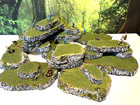 Wargaming Terrain Painted Set Of 19 Hills Grassy Mossy Modular Stacking Rocks
