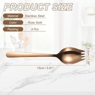 4pcs Stainless Steel Spork  5 9  Spork Fork-spoon Combo For Dessert  Rose Gold