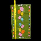 Vintage Linen Tea Towel Green Tulip Floral Botanical Kitchen Dish Towel Bows