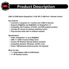 Usb 3 0 Kvm Switch Displayport 1 4 8k 2pc 3 Usb Port   Remote Control