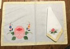 1940s--beautiful Floral Placemats   Napkins Set Of Six  6 --xlnt 