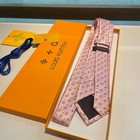 Louis Monogram Pink Silk Jacquard Necktie Men s Formal Business Tie W  Box
