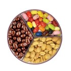 New Triple Candy Machine Dispenser Machine 3 Compartments Gum Ball Snacks Pink