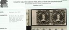 Nova Scotia  1p Extra Fine Plate Proof Pair In Black   with Certificate  