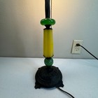 Vintage Bakelite Table Lamp Dreamcicle Art 2 Bulb Green yellow Jadeite 