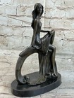   bronze Sculpture Signed Original Hot Cast Nude Girl By Statue Figurine Figure